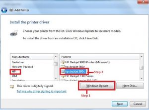 Printer Drivers for Windows 7